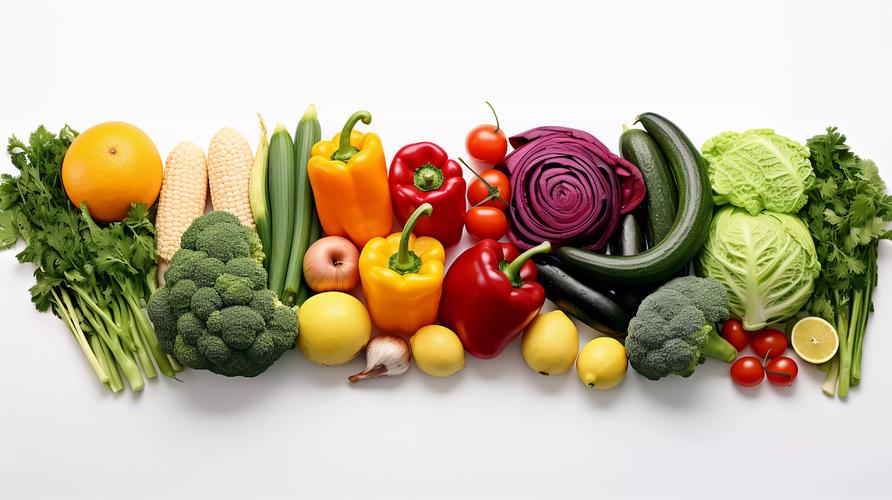 新鲜农产品各种各样的蔬菜摆放排列整齐的蔬菜农作物有机食品有机蔬菜